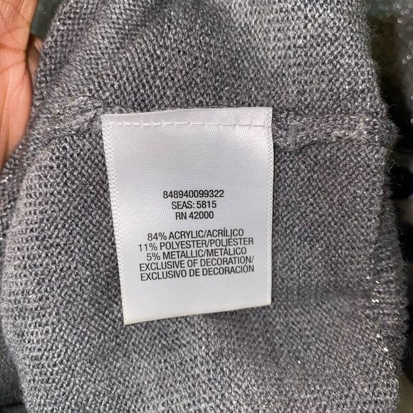 Jaclyn Smith Vintage Metallic Rhinestone Studded Embellished Sweater XL Gray - Picture 7 of 7